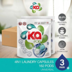 [Bundle of 3] KA 4-in-1 Laundry Detergent Capsules Refill Pack (54Pcs) / Laundry Pods